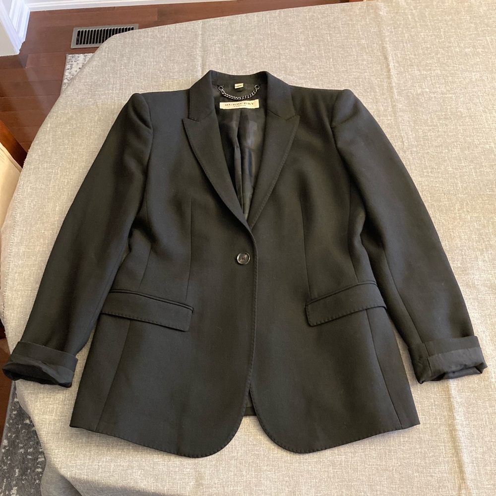 Womens black Burberry blazer